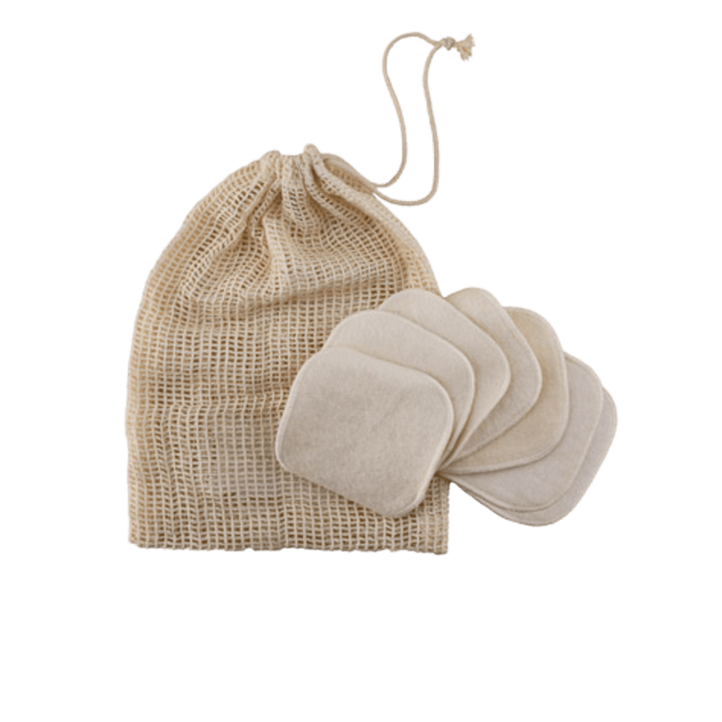 Carrés lavables en coton bio et pochette