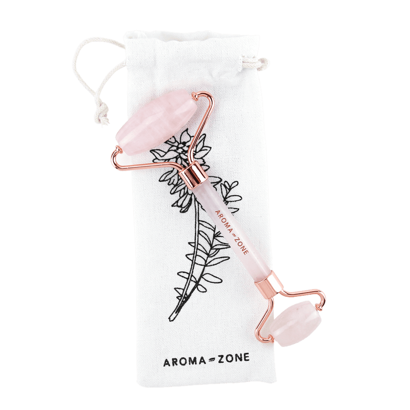 Rouleau de massage facial en quartz rose