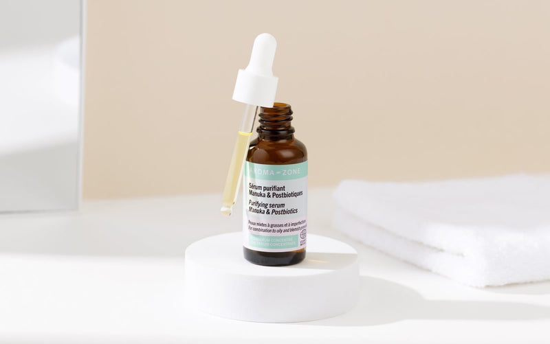 Sérum concentré purifiant et équilibrant au Manuka et aux postbiotiques - Aroma-Zone
